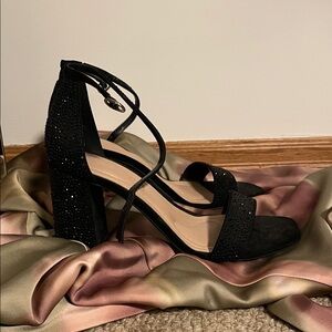 Kelly & Katie Black Strappy Heels